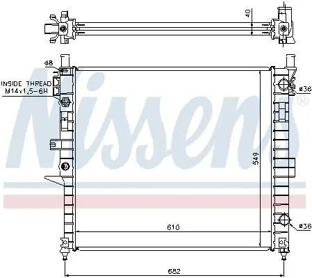 Radiador De Motor Nissens 62787A Para Mercedes-Benz Clase M (W163) - Refrigeración Eficiente