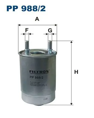 Filtro De Combustible Filtron PP960: Altura 156 Mm, Diámetro Exterior 88 Mm, Entrada/salida De 8 Mm, Para Sistemas De Inyección